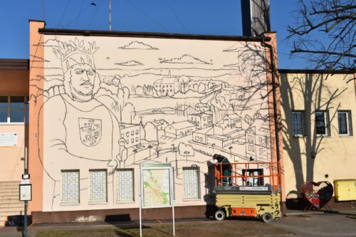Historyczny mural z okazji odzyskania praw miejskich